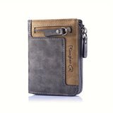 Premium Retro Short Wallet for Men – Stylish PU Leather Zipper Wallet with Multi-Function Design & Durable Craftsmanship