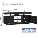 Modern LED-Light TV Stand for 55–65″ TVs – Built-in Power Outlets, Gaming & Console Storage Entertainment Center