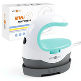 HTVRONT 2nd Gen Portable MINI Heat Press Machine DIY Auto Easy Heating Transfer Iron On HTV for Clothes Bags Shoes Hat T-shirts - PulinGO