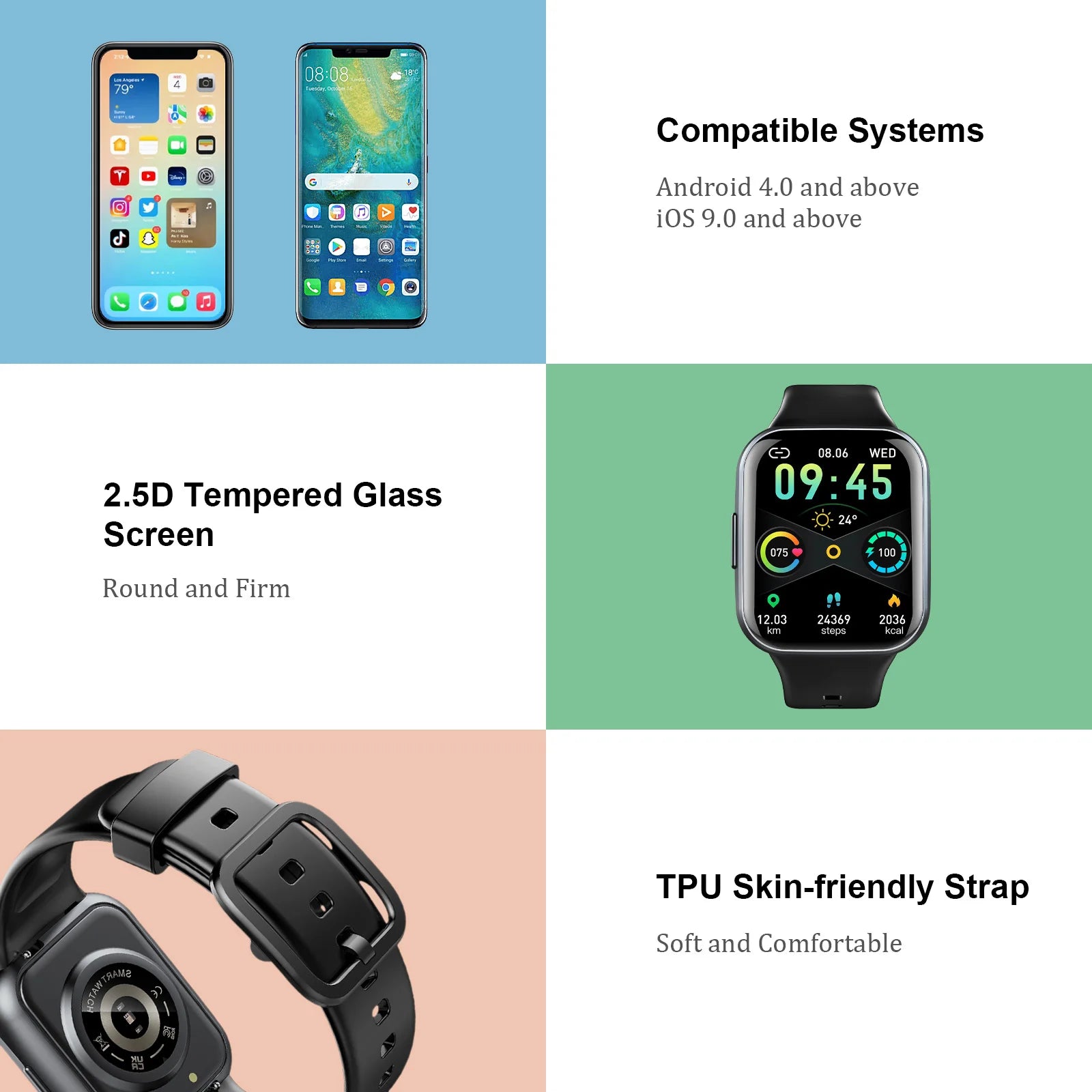 JXREV 1.69″ Ultra-Thin Smartwatch – Fitness Tracker with Sleep Monitor & IP68 Waterproof