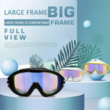 Electroplated Large-Frame Swimming Goggles for Adults – Anti-Fog, UV Protection & Optical Lens Design