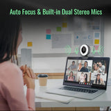 Streaming Webcam with Microphone – 1080p 60FPS USB HD Web Camera with Ring Light & Remote Control for Video Calls & Gaming