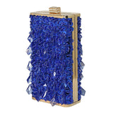 Women’s Luxury Rhinestone Clutch – Gold Party Evening Purse with Glass Crystals, Mini Square Handbag & Tassel Detailing