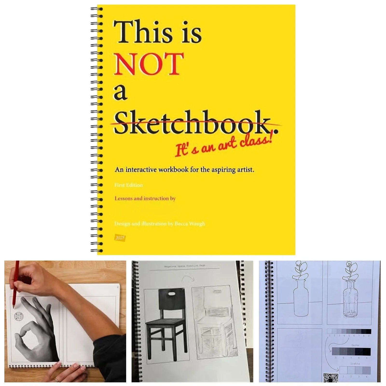 Interactive Art Class Workbook – Spiral Bound Creative Guide with Exercises & Tutorials 🎨📘