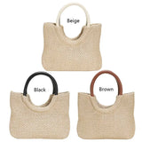 Women’s Summer Straw Shopping Tote – Large-Capacity Open Top Handle Bag for Vacation, Travel & Daily Casual Outfits