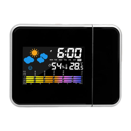 Smart Digital Projection Clock – LED Weather Display & Night Backlight | Modern Home & Bedroom Clock