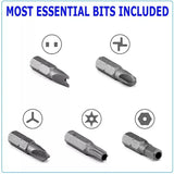 33-Piece Security Bit Set with Magnetic Extension Holder — Tamper-Proof Torx, Hex, Spanner, Tri-Wing & Star Bits 🔧