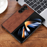 Luxury PU Leather Case for Samsung Galaxy Z Fold 3/4/5/6 – Shockproof Slim Bumper Back Cover with Premium Finish