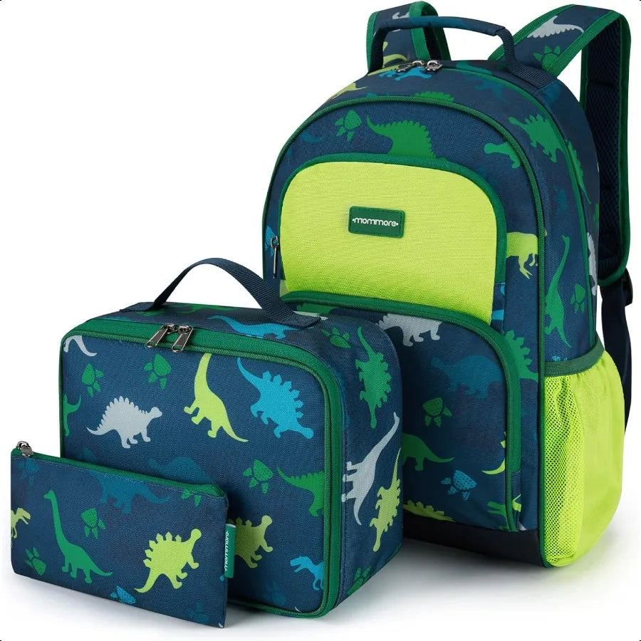 “Mommore Lightweight Kids Backpack with Lunch Box – Preschool & Kindergarten Boys & Girls Elementary School Bookbag”