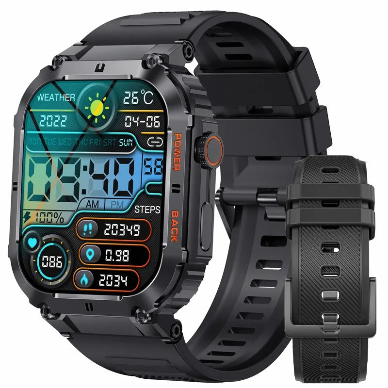 LIGE Outdoor Sports Fitness Smartwatch – 1.96" Screen, Bluetooth Calling, Waterproof, Blood Oxygen Tracking ⌚✨