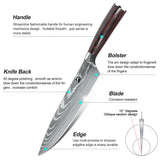 8‑Piece Damascus Stainless Steel Knife Set with Bag – Utility, Boning, Chef & Santoku Knives, Nylon Case Included 🔪