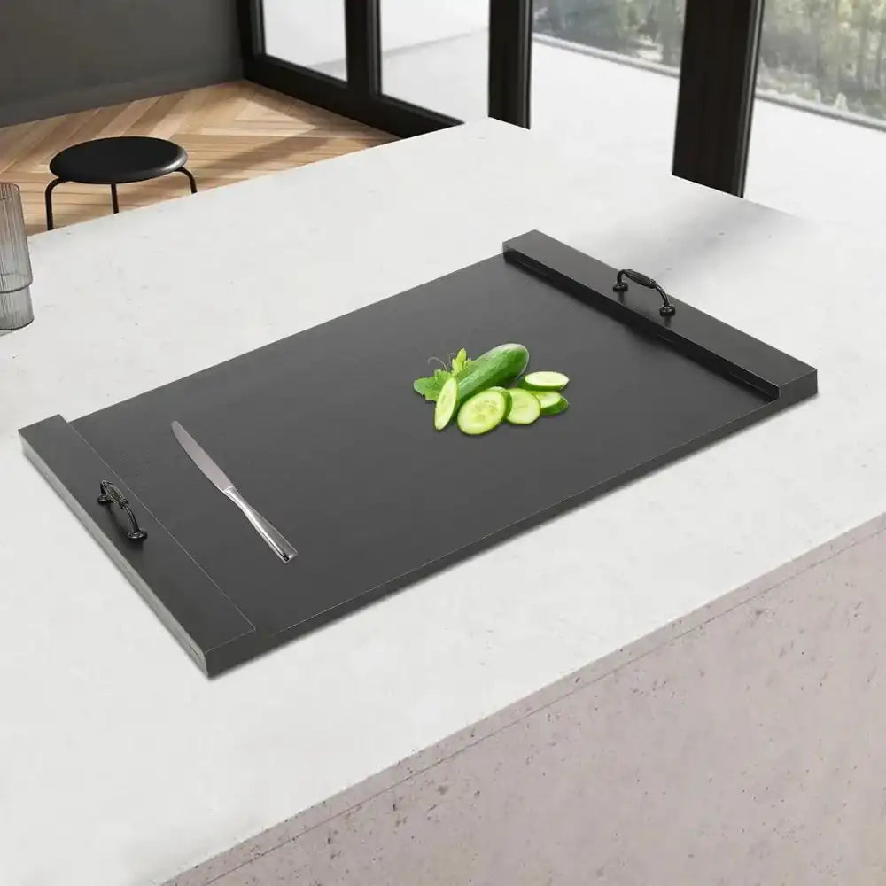 Wood Stove-Top Cover with Handles – Noodle Board Stove Cover for Gas & Electric Cooktop, Stylish Kitchen Tray