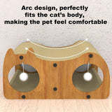 “Sisal Cat Scratcher Tunnel & Bed with Hanging Toys – Durable Cardboard House for Small to Medium Indoor Cats”