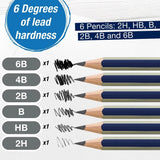 Graphite Sketch Set – 6 Pencils with Accessories for Drawing, Shading & Sketching