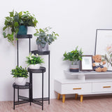 “Metal Flower Pot Rack Plant Stand – 3/4 Tier Garden Planter Corner Shelf for Indoor & Outdoor Storage & Display”