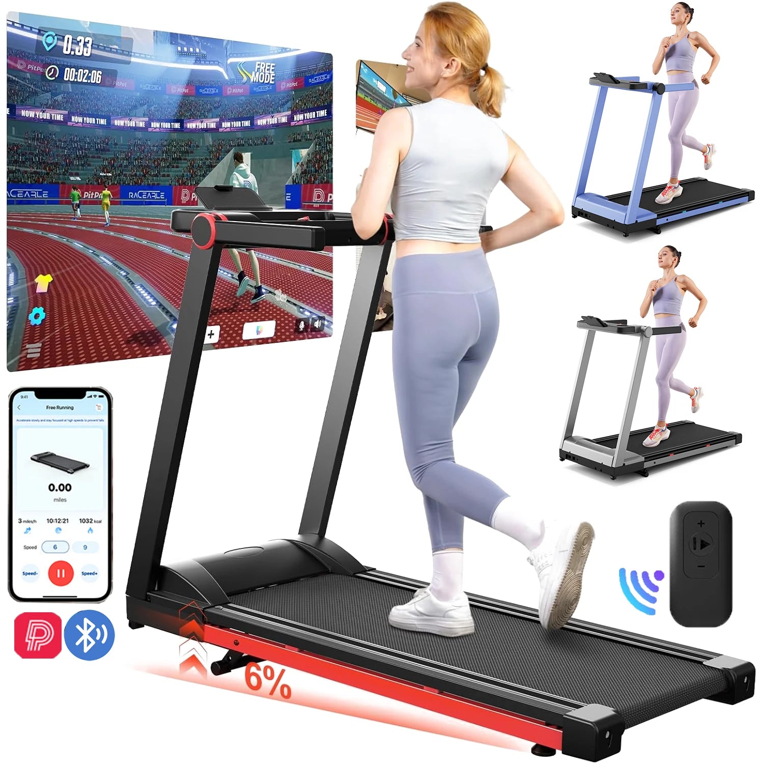 3.5HP Foldable Treadmill — 350 lbs Capacity, 6-Level Incline, App Tracking & 10 MPH Running Speed 🏃‍♂️