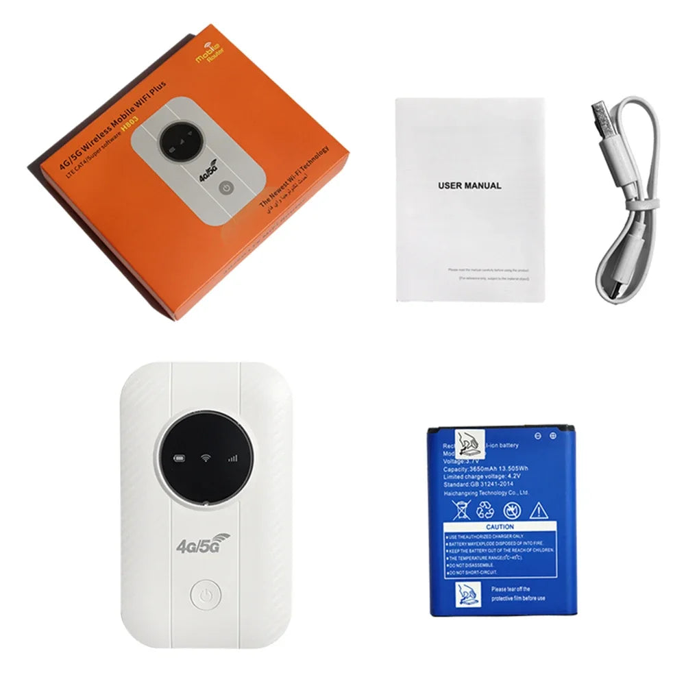 150Mbps 4G LTE Portable WiFi Router – Pocket Wireless Hotspot with SIM Card Slot & 3600mAh Battery for Wide Coverage