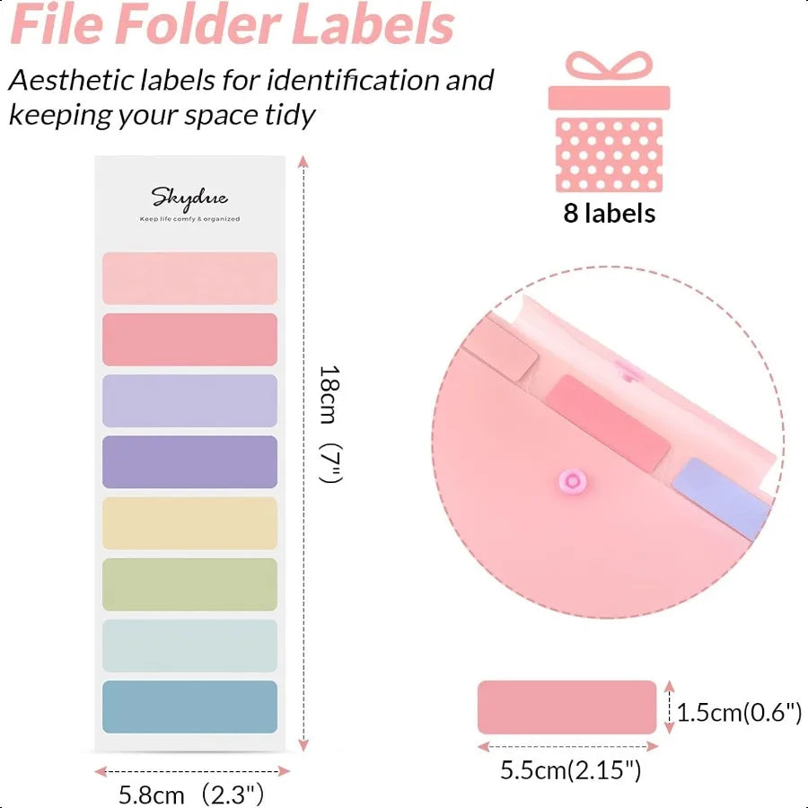 Accordion File Organizer with 5 Pockets – Portable Expanding Document Folder for School & Office (Pink)