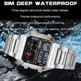 FOXBOX Men’s Electronic Sports Watch – Waterproof, Luminous Dial, Stainless Steel Strap & Alarm ⌚✨