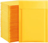 100 Pack Kraft Foam Mailers – 4″×8″ Yellow Padded Envelopes with Zip-Lock Closure for Secure Small Item Shipping