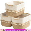 Cotton Rope Storage Bins – Set of 3 Stylish Woven Baskets for Home Organization, Toys, Blankets & Everyday Essentials