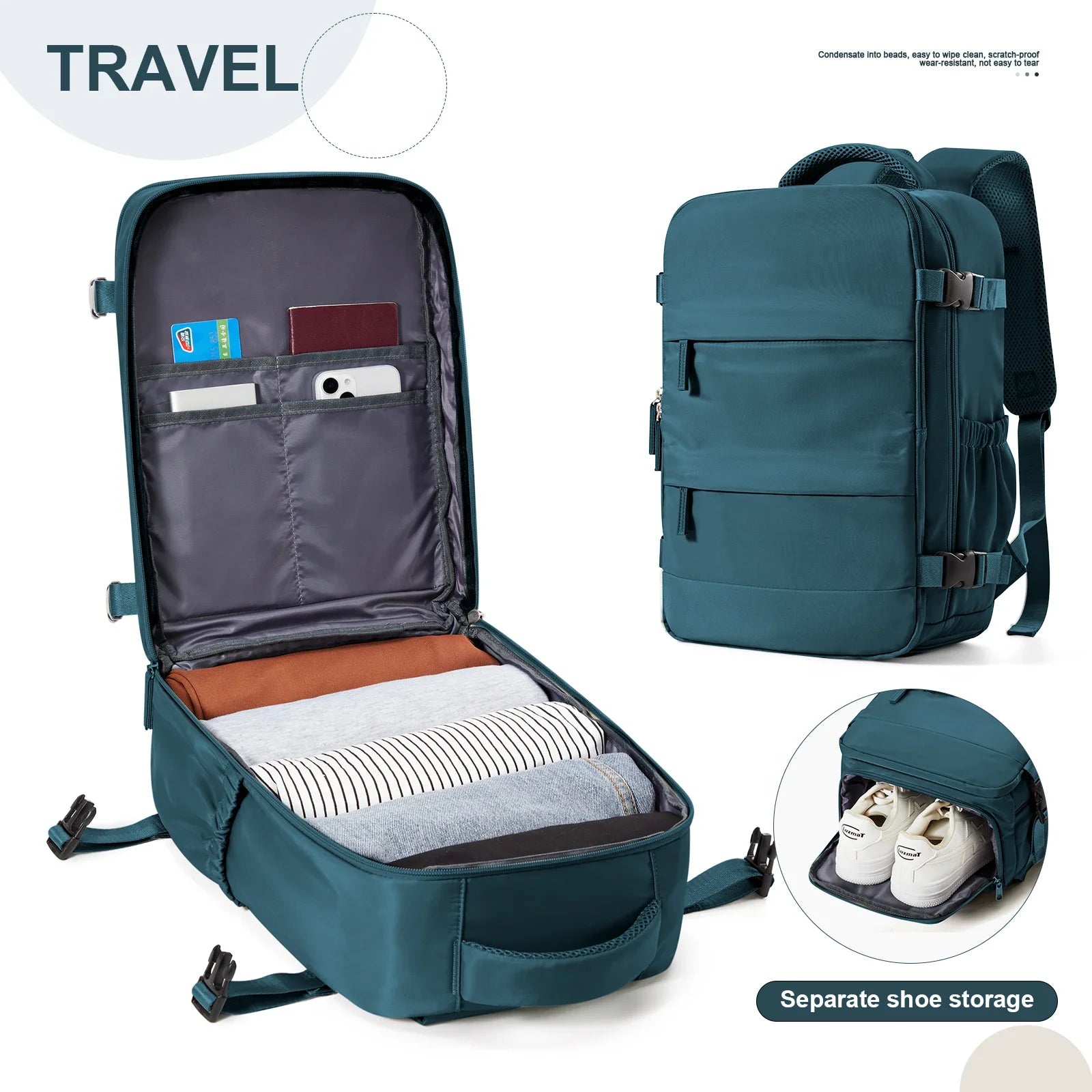 40x20x25 Cabin Travel Backpack – Ryanair Friendly Hand Luggage for Men & Women