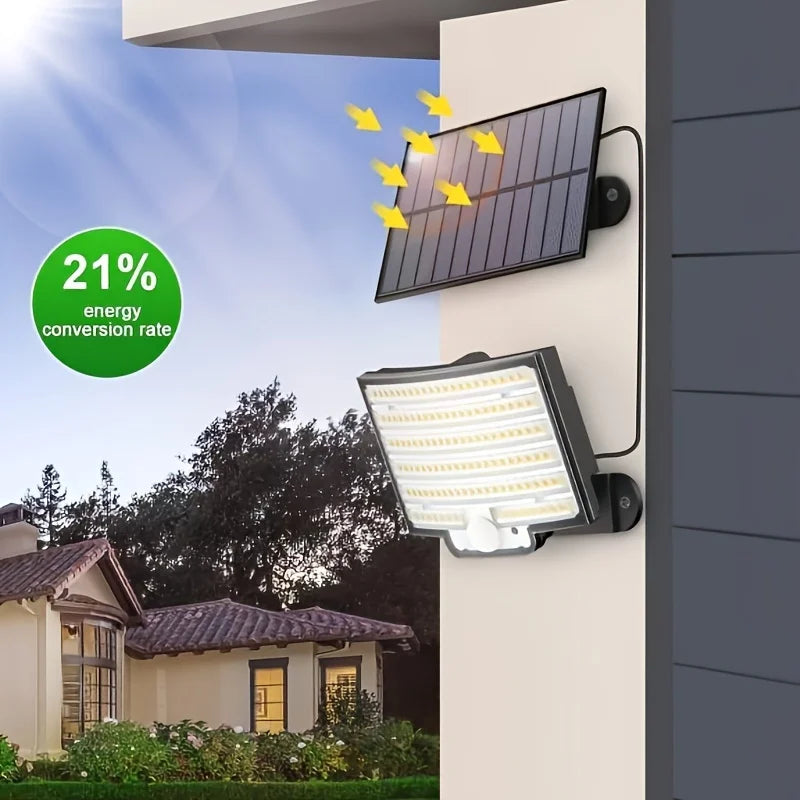Solar Outdoor Motion Sensor Light with Remote – LED Floodlight | Waterproof Security Light for Patio, Garage, Porch & Yard