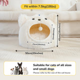 Catism Cat Head-Shaped Bed – Plush Hooded Cat House, Self-Warming Cozy Cave Pod for Indoor Cats & Small Dogs