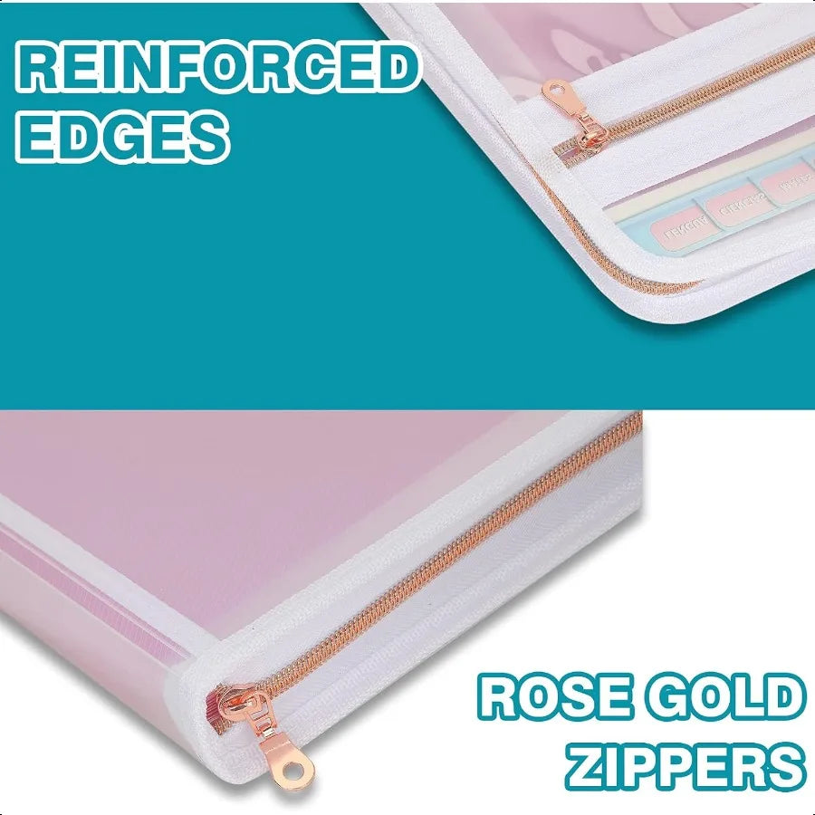 13-Pocket Expanding File Folder Organizer with Front Clear Pouch & Zipper Closure – Letter/A4 Document Organizer