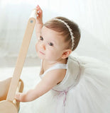 Pearl-Embellished Winter Hat & Elastic Headband Set for Girls