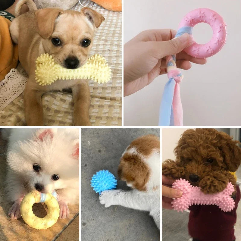 TPR Knot Chew Toys – Bite-Resistant Training & Teeth Cleaning Toys for Small Dogs