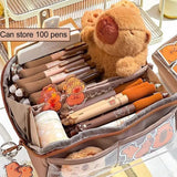 Capybara Pencil Case – Waterproof Plush Pencil Pouch with Cute Pins