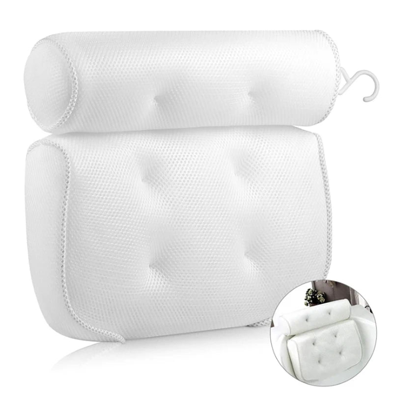3D Mesh Spa Bath Pillow – Breathable Neck & Back Support for Home & Hot Tub