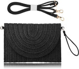 Women’s Woven Straw Envelope Clutch – Summer Beach Handbag & Casual Boho Purse for Vacations and Daily Use
