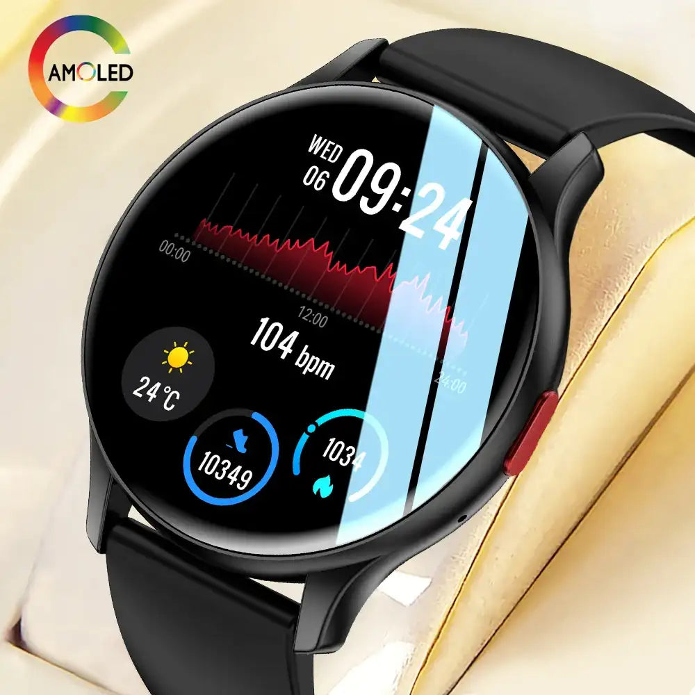 Smart Watch AMOLED Always-On Display – Bluetooth Call, Fitness Tracker, IP68 Waterproof (Men & Women)