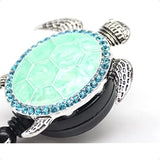 🐢 Aquamarine Enamel Sea Turtle Badge Reel – Retractable ID Card Holder Clip for Nurses, Teachers & Office Staff