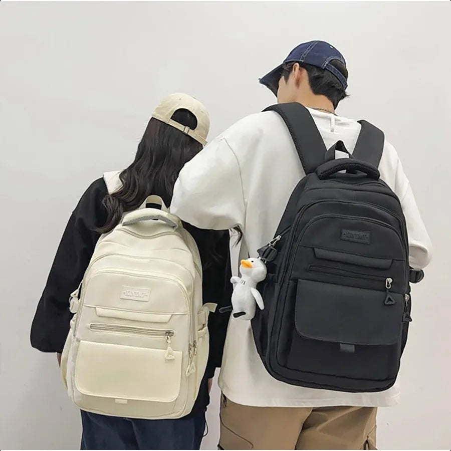 Aesthetic School Backpack for Teens & College – Beige Laptop Bookbag for Girls & Boys