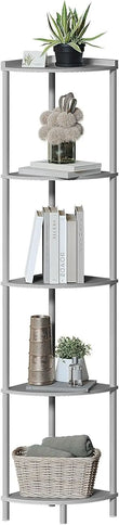 5-Tier Corner Shelf Stand – Tall Space-Saving Organizer for Bedroom, Bathroom & Plant Display 🌿