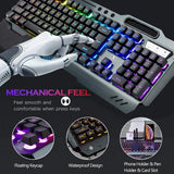 K680 Wireless Gaming Keyboard & Mouse Combo – Rainbow LED Backlit Keyboard with 3800mAh Rechargeable Battery & Metal Panel