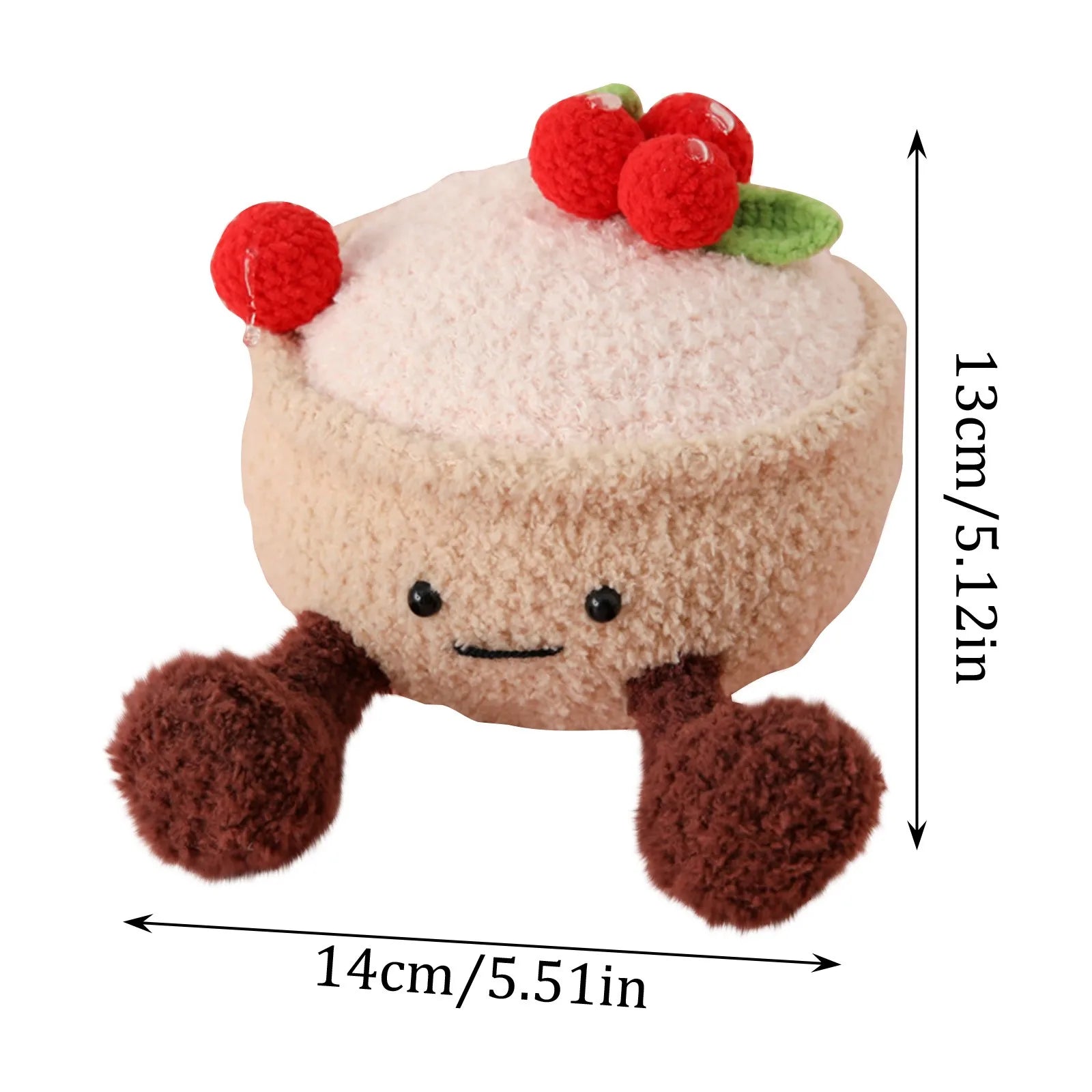 Thread Crochet Doll – Handmade Whimsical Stuffed Food Plush Toy with Cute Face, Squeezable & Decorative Crochet Plushie