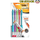Mechanical Pencils 0.9 mm – HB #2 Lead, Rubber Grip, Built-In Eraser, Assorted Colors (5-Pack)