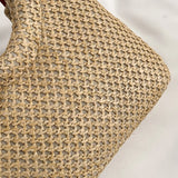 Women’s Summer Straw Shopping Tote – Large-Capacity Open Top Handle Bag for Vacation, Travel & Daily Casual Outfits