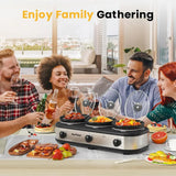 Triple Slow Cooker Buffet Server & Food Warmer – 3-Section Mini Pot with 3 Adjustable Temps & Glass Lids