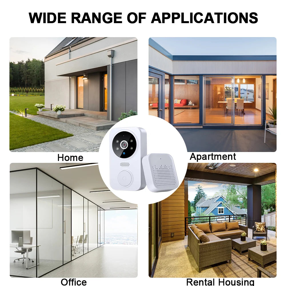 WiFi Wireless Visual Intercom Doorbell – Smart Front Door Camera with App Remote Monitoring for Indoor & Outdoor Surveillance