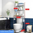 Metal Over-The-Toilet Storage Rack with Towel Hooks & Paper Holder – Space-Saving Bathroom Organizer