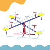 Outsunny 360° Swivel Kids Seesaw – 4-Seater Teeter-Totter for Backyard (Ages 3-8)