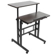 60 cm Adjustable Computer Standing Desk with Casters – Portable Sit-Stand Laptop Workstation