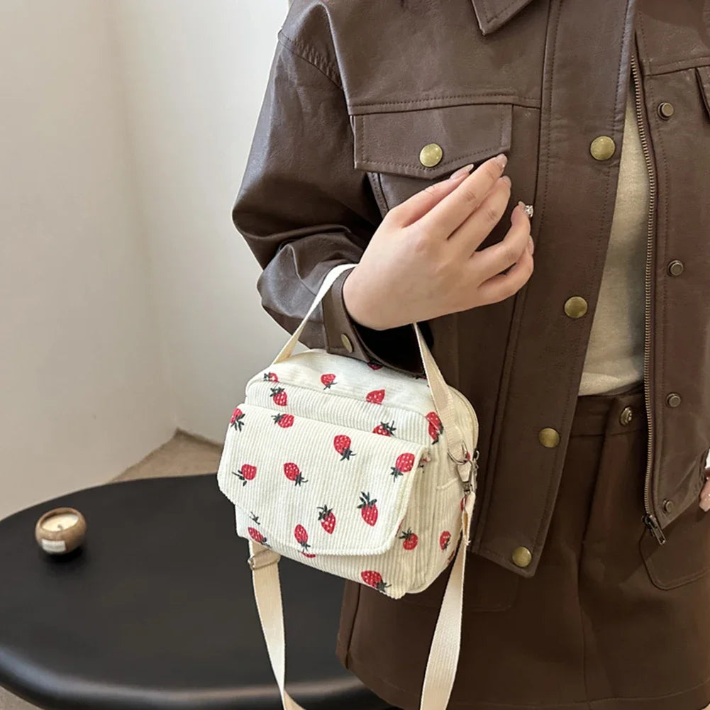 Corduroy Trendy Crossbody Bag – Adjustable Strap, Versatile Shoulder Bag for Shopping, Work & Daily Use 👜✨