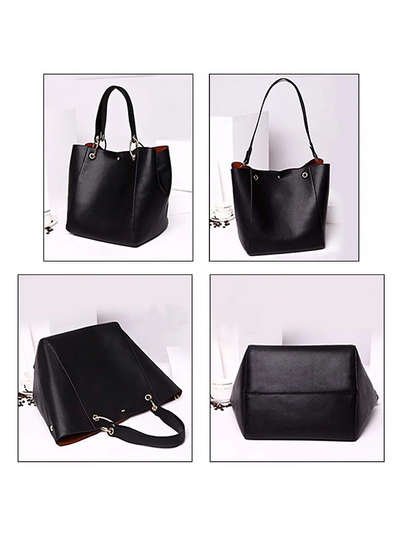 Pahajim women’s large PU leather tote bag – waterproof top-handle handbag with shoulder strap for work, shopping & daily use