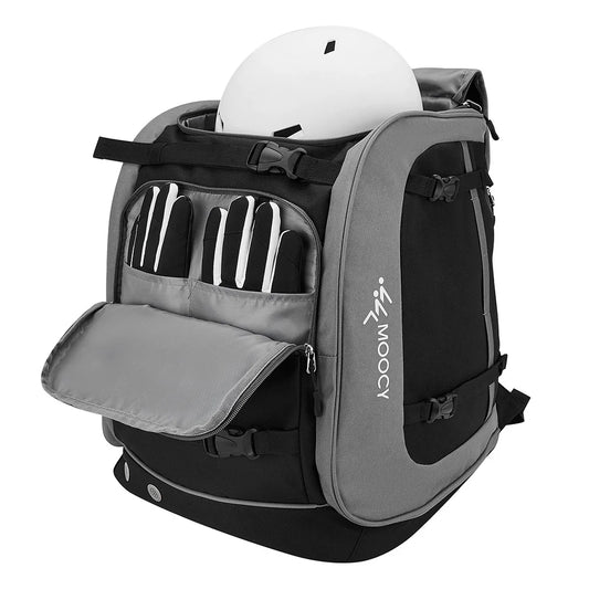 65L outdoor waterproof Oxford backpack – large sport bag with helmet & boots pocket for camping, skiing & travel gear